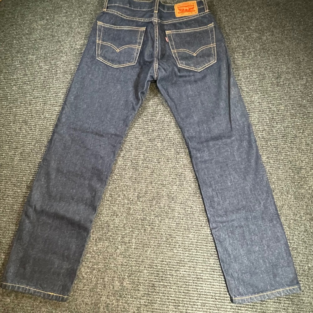 Levis 505 Regular Fit Straight Leg Jeans Mens 30x30 Dark‎ Indigo Blue Denim - Picture 2 of 7